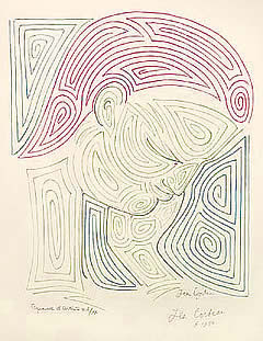 Jean Cocteau Testa Labirinto 1956
